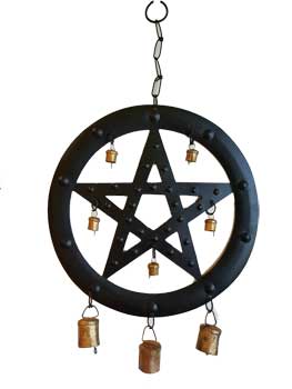 9 1/2" Black Pentagram chime