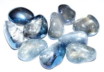 1 lb Deep Blue electroplated tumbled stones