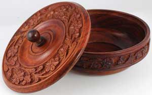 Wooden Ritual Bowl with Lid