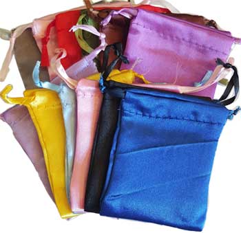 12 pk 2 3/4" x 3" Satin pouches mixed colors